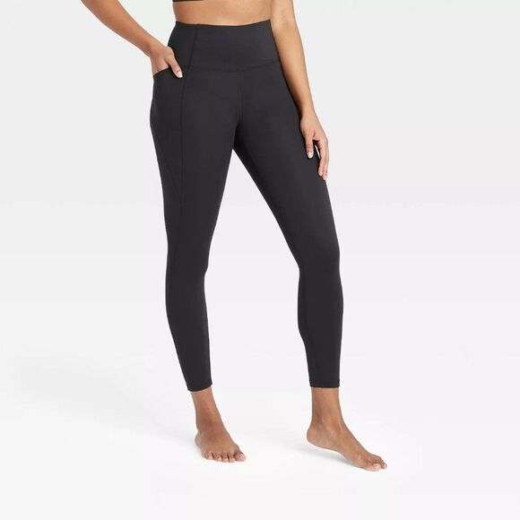 NEW All in Motion Contour Power Waist High-Rise Leggings 26" Dark Plum - Picture 2 of 6